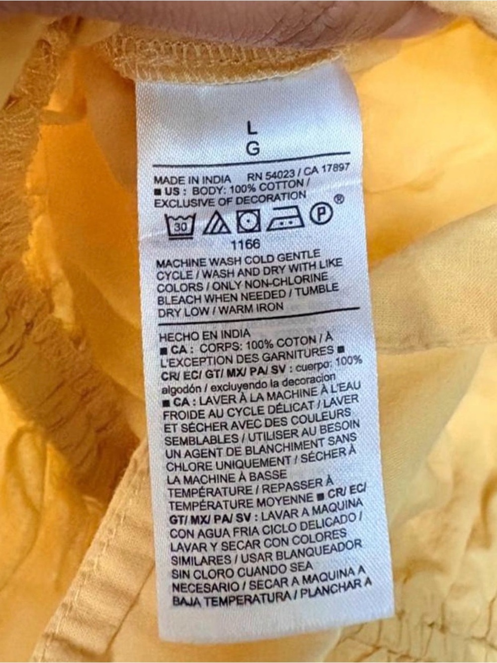 Old Navy Yellow Button-Front Ruffle Hem Tank - Picture 3 of 3
